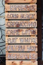 Sign menu coffee on wooden boards