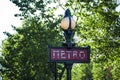 Sign for Metro, Paris, France