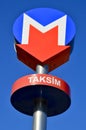 Sign for the Metro station in the historic Taksi