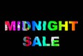 Sign midnight sale on the black background