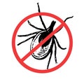 Sign with a mite. Vector illustration.