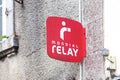 Sign of Mondial Relay - Package delivery Royalty Free Stock Photo