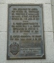 Sign at the monumental porch and central entrance at a Cemetery of Punta Arenas Sara Braun in Chile