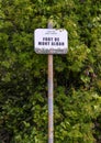 Sign for Mount Alban Fort, between Nice and the bay of Villefranche, France Royalty Free Stock Photo