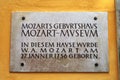 Sign of Mozart's birthplace