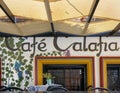 Sign mural on the facade of Cafe Calafia in San Jose del Cabo.