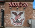 Sign and mural for the Rib Crib in the Blue Dome District of Tulsa, Oklahoma.
