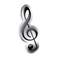 sign music treble clef icon relief