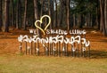 Sign name of We love Thung Salaeng Luang National Park in Thai and English language