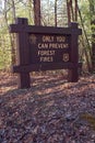 Sign in National Forest Smokey the Bear says... Royalty Free Stock Photo