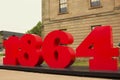 1864 sign near the Province House in Charlottetown Royalty Free Stock Photo