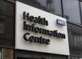 Sign for NHS Health Information Centre in Liverpool May 2018