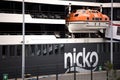 A sign of nicko cruises on a ship Royalty Free Stock Photo