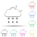 sign of night rain and snow multi color style icon. Simple thin line, outline vector of weather icons for ui and ux, website or Royalty Free Stock Photo