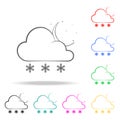 a sign of a nighttime snow icon. Elements of weather multi colored icons. Premium quality graphic design icon. Simple icon for web