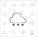 a sign of a nighttime snow icon. Weather icons universal set for web and mobile