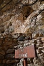 NO CLIMBING sign in front of Montezuma Castle in Arizona Royalty Free Stock Photo