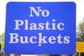 Sign No Plastic Buckets Royalty Free Stock Photo