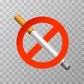 The sign no smoking. Illustration on transparent background Royalty Free Stock Photo