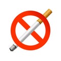 The sign no smoking. Illustration on white background Royalty Free Stock Photo