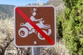 Sign for no 4x4 ATV all terrain vehicles or off roading sign Royalty Free Stock Photo