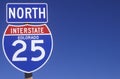 A sign for the 25 north in Colorado