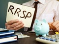 Sign in the notepad RRSP Registered Retirement Saving Plan