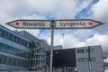 A sign for Novartis and Syngenta