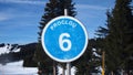 Sign number 6. Blue ski slope, Proclou, Morzine, France