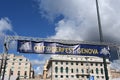 Sign for October Beerfest, Okt Berfest Genova, Piazza della Vittoria, Genoa, Italy Royalty Free Stock Photo