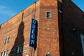 Sign for the Odeon cinema on George Street, Oxford city center. Royalty Free Stock Photo