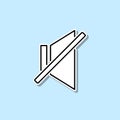 Sign off sound sticker icon. Simple thin line, outline vector of web icons for ui and ux, website or mobile application Royalty Free Stock Photo