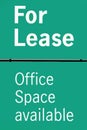 Sign for Office Space For Lease Royalty Free Stock Photo