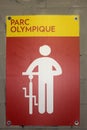 Sign in Olympic Park in Montreal Royalty Free Stock Photo