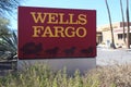 Sign for Wells Fargo  Bank, Tucson, Arizona, USA Royalty Free Stock Photo