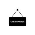 a sign about the opening of a hairdresser's icon. Element of barber shop for advertising signs, mobile concept and web apps. Icon Royalty Free Stock Photo