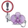 With sign orchid flower character cartoon Royalty Free Stock Photo