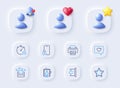 Sign out, Elevator and Print image line icons. For web app, printing. Vector