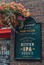 Sign outside Anchor pub in Bankside, London, UK