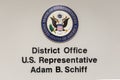 The sign outside of Representative Adam Schiff`s District office Royalty Free Stock Photo