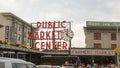 Sign over Pike Place Market, Seattle, Washington Royalty Free Stock Photo