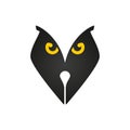 Sign owl in the form of a pen for ink, for illustrator, writer Royalty Free Stock Photo