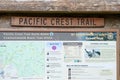 Sign for the Pacific Crest Trail with maps and information