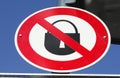 Padlcok is not allowed Royalty Free Stock Photo