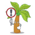 With sign palm tree character cartoon