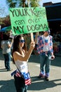 Sign In Parade Says Your Karma Ran Over My Dogma Royalty Free Stock Photo