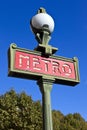 Sign for the Paris Metro Royalty Free Stock Photo