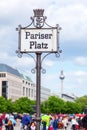 Sign of the Pariser Square in Berlin, Germany Royalty Free Stock Photo