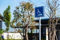 Sign Parking car for disable , Special Parking places for disable in petrol station