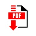 sign of pdf download logo icon button isolated on white background Royalty Free Stock Photo